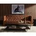 Corrigan Studio® Columbia 75" Genuine Leather Tuxedo Arm Sofa Genuine Leather in Brown | 28 H x 75 W x 35 D in | Wayfair