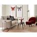 Elle Decor Nico Mid Century Modern Velvet Accent Chair and Ottoman Set