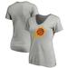 Women's Fanatics Branded Gray Phoenix Suns Primary Logo Team V-Neck T-Shirt