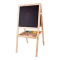 Bigjigs Toys Junior Art Easel with Chalks, Paint Pots, Paper Roll & Board Eraser