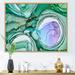 East Urban Home Green & Purple Luxury Abstract Fluid Art I - Modern Canvas Wall Art Print Metal | 16 H x 32 W x 1 D in | Wayfair