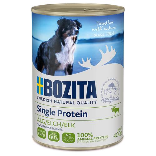 Sparpaket: 12x400g Bozita Single Protein Paté Elch Hundefutter nass