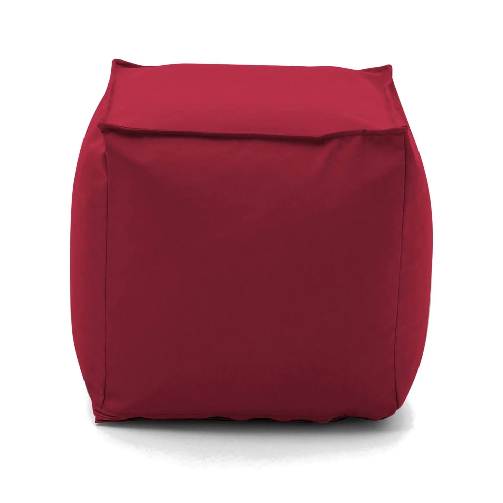 Pouf en tissu rouge 45x45 cm