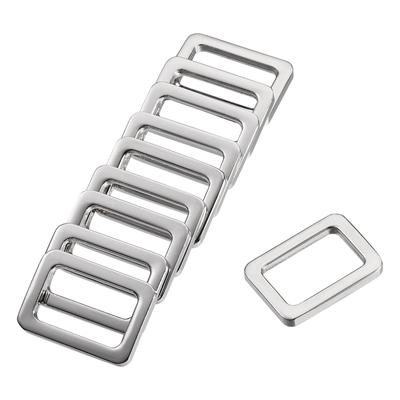 Metal Rectangle Ring Buckles 19.5x12.2mm for Belts Silver Tone 10pcs - Silver Tone