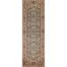 Gray Geometric Heriz Serapi Oriental Runner Rug Handmade Wool Carpet - 2'7" x 7'11"