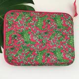 Lilly Pulitzer Accessories | Lilly Pulitzer Ipad Tablet Sleeve Cover Case Neoprene Pink Green Soft Zip Close | Color: Green/Pink | Size: 10.25” X 8”