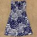 Lilly Pulitzer Dresses | Lilly Pulitzer - Atwood Strapless Dress - Oh Cabana Boy - Navy Sz Xs - Euc | Color: Blue/White | Size: Xs