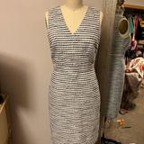 J. Crew Dresses | J.Crew Suiting Striped V Neck Dress | Color: Black/White | Size: 2
