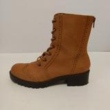 American Eagle Outfitters Shoes | American Eagle Outfitters Brown Faux Suede Zip Lace Up Lined 1 1/2" Heel Boots 8 | Color: Black/Brown | Size: 8