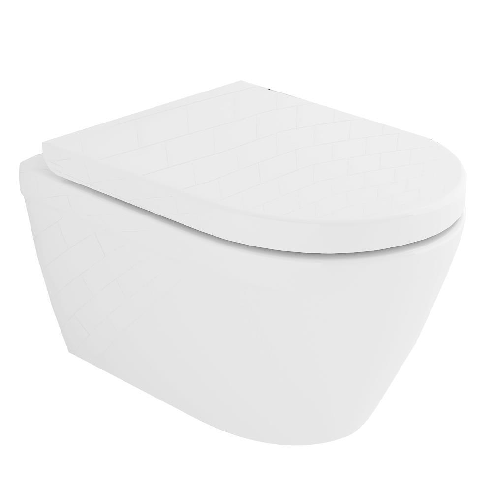 Alpenberger Toilette Spülrandlos mit Nanobeschichtung & WC-Sitz Soft Close- Hygienisch & Edel Image