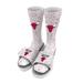 Men's ISlide White Chicago Bulls Team Logo Speckle Socks & Slide Sandals Bundle