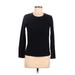 Long Sleeve T-Shirt: Black Solid Tops - Women's Size Medium