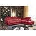 Multi Color Reclining Sectional - AE Design 30" Wide Genuine Leather Right Hand Facing Sofa & Chaise Genuine Leather | Wayfair EK-L8010L-RED