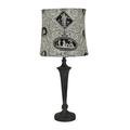 Canora Grey Black Accent Lamp w/ Black Persian Lamp Shade Resin/Fabric in Black/White | 22.25 H x 10 W x 10 D in | Wayfair