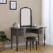 Canora Grey Derril Solid Wood Vanity Set w/ Stool & Mirror Wood in Black | 60 H x 54 W x 19 D in | Wayfair AB16B7767BD341ED9EE4FBF02D5C21A1