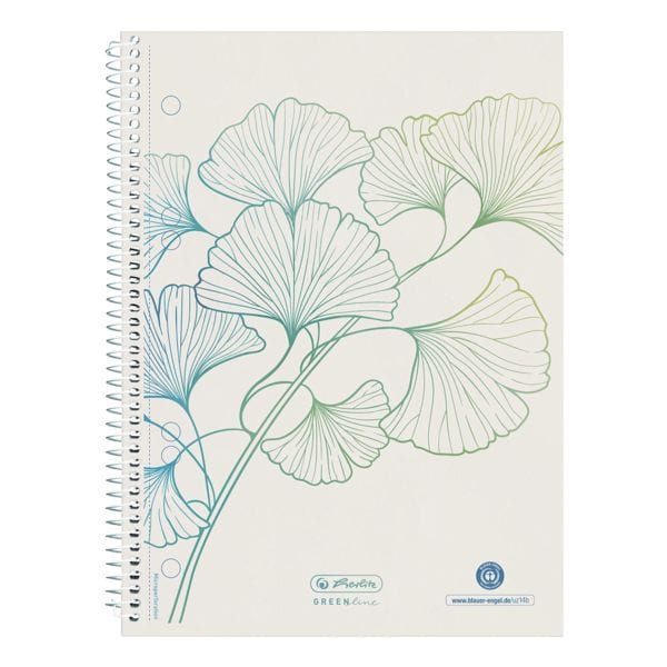 Herlitz Spiralblock »GREENline Gingko« A5 kariert weiß Image