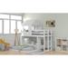 Modern Playhouse Design Twin over Full Wooden Bunk Bed with Full Length Guardrail and Ladder