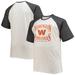 Men's Fanatics Branded Oatmeal/Heathered Charcoal Washington Commanders Big & Tall Wordmark Raglan T-Shirt