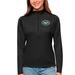 Women's Antigua Black New York Jets Tribute Half-Zip Top