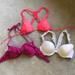 American Eagle Outfitters Swim | New Lot American Eagle Ae Aerie Bikini Tops 34d L | Color: Pink/White | Size: L