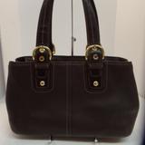 Coach Bags | Coach Soho Chocolate Brown Pebble Grain Leather Large Tote Bag F11844 | Color: Brown/Gold | Size: Os