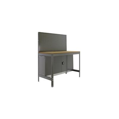 Proregal Werkbank Buffalo mit Werkzeugwand und Schrank | HxBxT 84x120x61cm | Traglast 600kg | Verzinkt