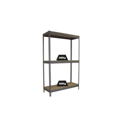 PROREGAL Schwerlastregal WOOD YETI THREE | HxBxT 200x180x60cm | Fachlast 400kg | Grau | Standregal Lagerregal Image