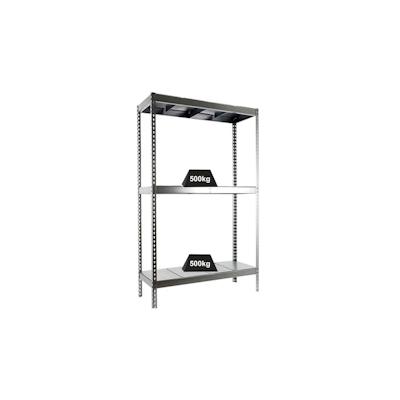 PROREGAL Schwerlastregal METAL BEAST THREE | HxBxT 200x210x90cm | Fachlast 500kg | Verzinkt| Standregal Metallregal Lagerregal Image