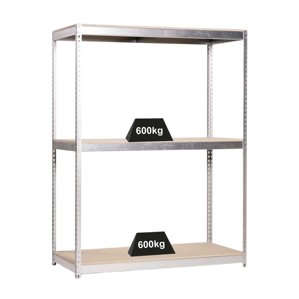 PROREGAL Schwerlastregal WOOD BEAST THREE | HxBxT 200x180x90cm | 3 Ebenen | Fachlast 600kg | Verzinkt | Werkstattregal Lagerregal Gargenregal Image