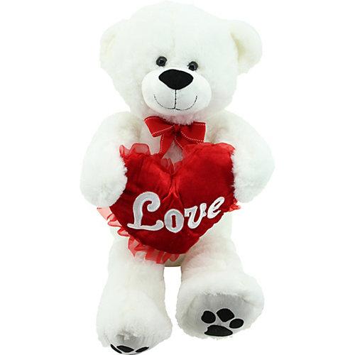 Teddybär XXL mit Herz, 80 cm weiß