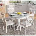 Longshore Tides 5 Pieces Dining Table & Chairs Set For 4 Persons, Kitchen Room Table w/ 4 Chairs Wood in White | Wayfair