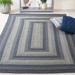 Blue/Gray 96 x 60 x 0.2 in Indoor Area Rug - Latitude Run® Striped Handmade Flatweave Jute Area Rug in Gray/Blue Jute & Sisal | Wayfair