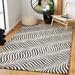 Black/White 96 x 60 x 0.2 in Indoor Area Rug - Trinx Metro 456 Area Rug In Black/Beige Wool | 96 H x 60 W x 0.2 D in | Wayfair