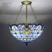 Bloomsbury Market Baroque Design Stained Glass Chandelier Inverted Pendant Light in Blue | 8 H x 11.8 W x 11.8 D in | Wayfair