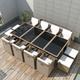 Salon de jardin encastrable avec coussins 13 pcs Rotin Beige