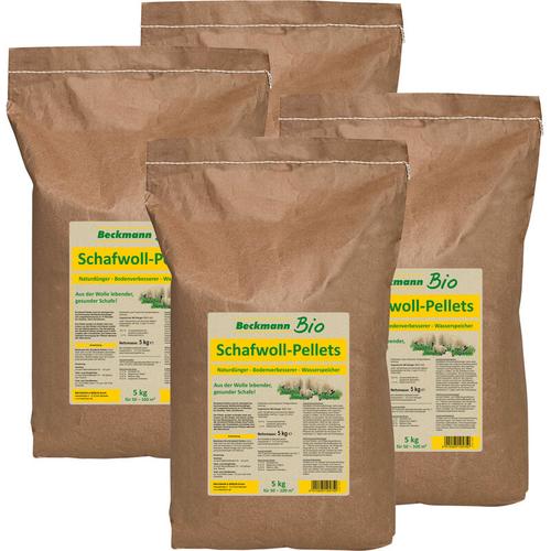 Bio Schafwoll - Pellets organischer Naturdünger aus Schafwolle Dünger 20 kg (4 x 5 kg) - Beckmann