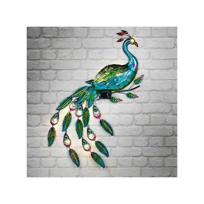 LED Solar Wandlicht Pfau Image