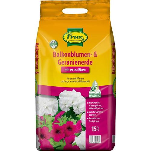 ® Balkonblumen & Geranienerde 15 Liter mit extra Eisen - Frux