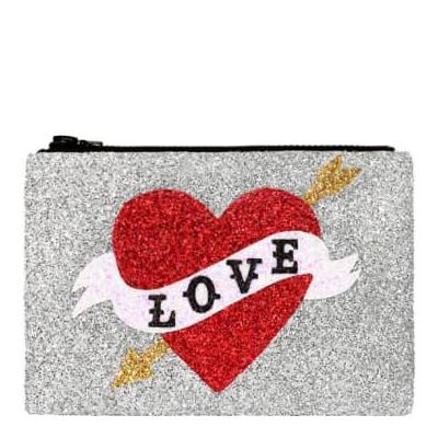 I Know The Queen - 'Love Heart Glitter' Clutch Bag