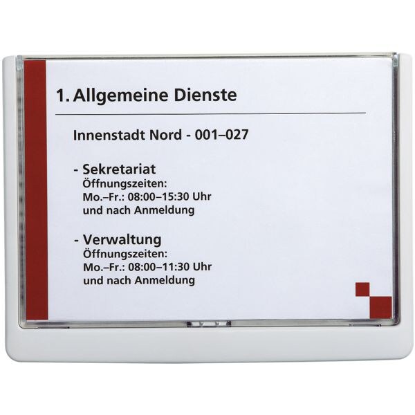 Durable Türschild »CLICK SIGN 486602« A5 quer weiß weiß, 21x14.85 cm Image