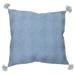 Jiti Coastal Nautical Solid Color Textured Linen Square Throw Pillows with Cotton Yarn Tassels 20 x 20