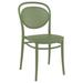 33.5" Olive Green Stackable Outdoor Patio Armless Chair