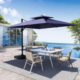 Pellebant Outdoor Patio Cantilever Offset Umbrella 11 ft Double Top