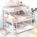 Twin XL/Full XL/Queen Triple Bunk Bed with Long and Short Ladder and Full-Length Guardrails