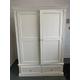 Custom painted Painted Wardrobe Cream Gold Handles Bespoke Custom Design Stencilled