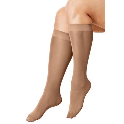 Women's 3-Pack Knee-High Support Socks by Comfort Choice in Suntan (Size 1X) Tights