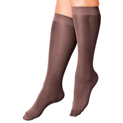 Plus Size Women's 3-Pack Knee-High Support Socks by Comfort Choice in Dark Coffee (Size 2X) Tights