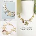 Anthropologie Jewelry | Anthropologie Boho Night Sky Gold Charm Necklace & Bracelet Set | Nwt | Color: Gold/Purple | Size: Os