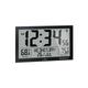 Marathon Slim Atomic Full Calendar Wall Clock w/ Indoor/Outdoor Temperature Black 14.6in x 1.2in x 9in CL030066-BK-FD-NA