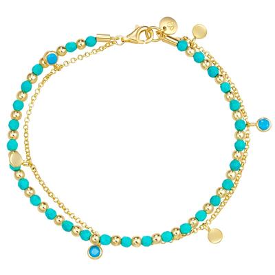 Glanzstücke München Armband Sterling Silber Türkis in Gelbgold 19,0 cm Damen Image